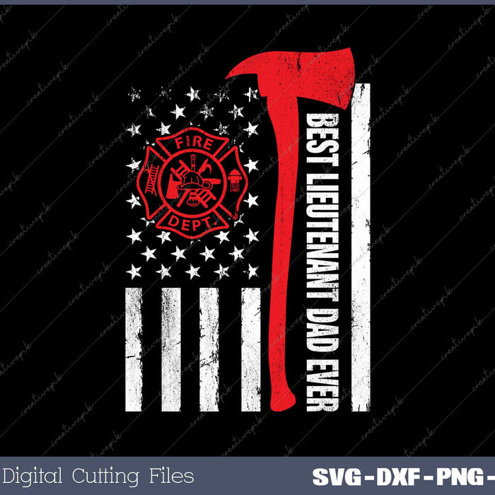 Red Line American Flag Dad Fireman Lieutenant Firefighter