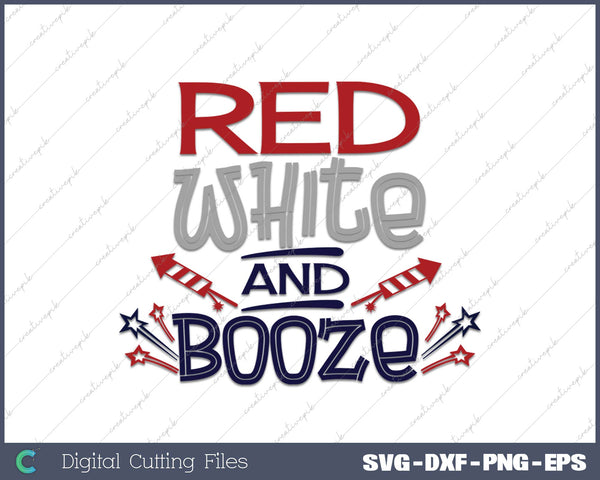 Red White And Booze SVG PNG Cutting Printable Files