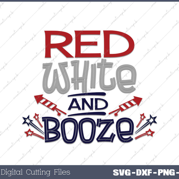 Red White And Booze SVG PNG Cutting Printable Files