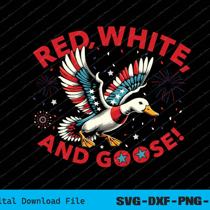 Red White, And Goose! Retro 4th of July Patriotic Goose SVG PNG Files