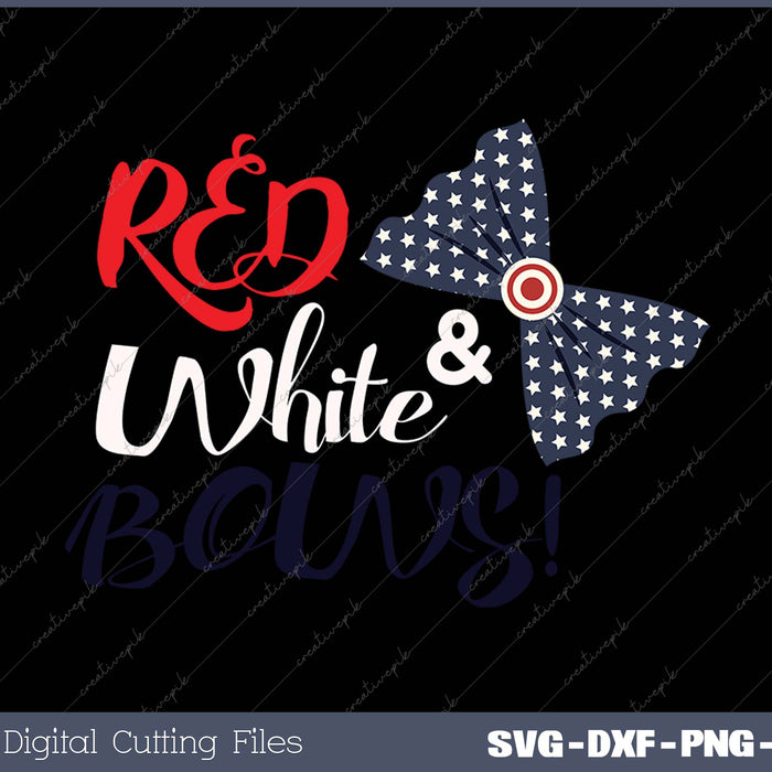 Red White and Bows SVG PNG Cutting Printable Files