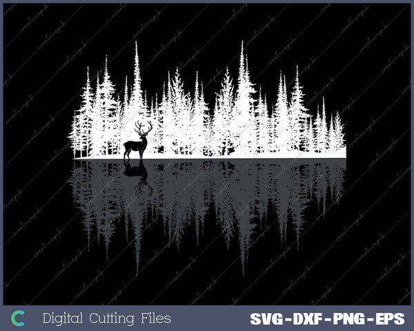 Reflection Forest Trees Outdoor Nature Wildlife Animal Deer