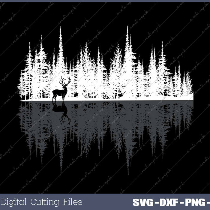 Reflection Forest Trees Outdoor Nature Wildlife Animal Deer