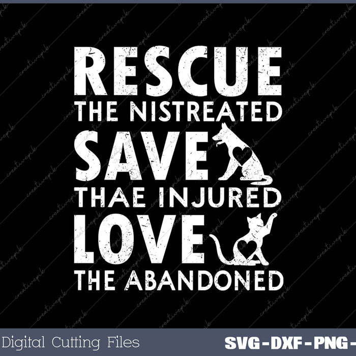 Rescue Save Love Animal Rescue Dog Lover Cat Lover