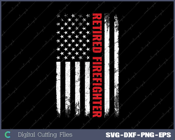 Retired Firefighter Thin Red Line American Flag Fireman