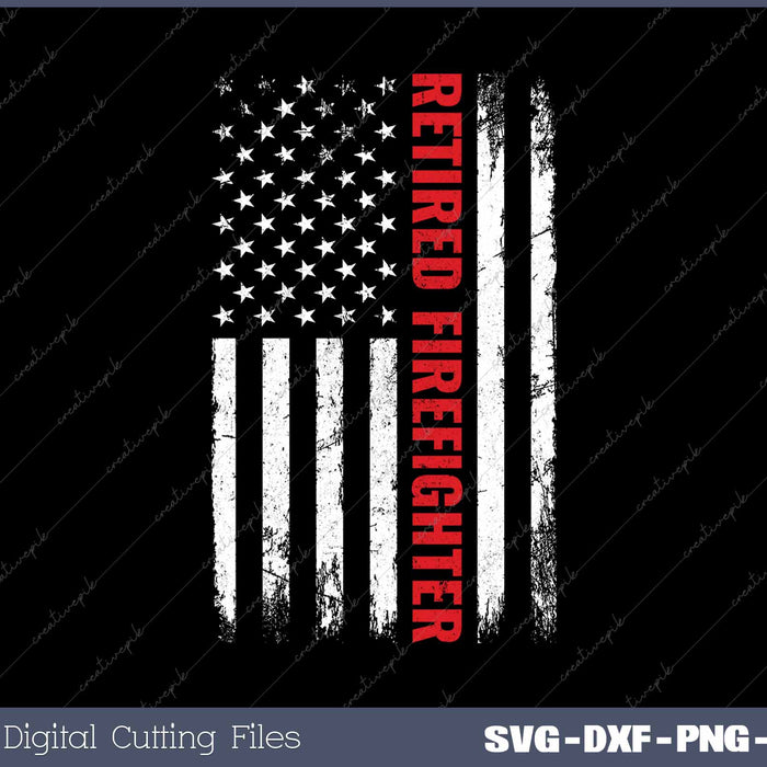 Retired Firefighter Thin Red Line American Flag Fireman