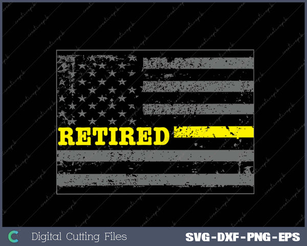 Retired Police Dispatcher Thin Gold Line Dispatch SVG PNG Cutting Printable Files