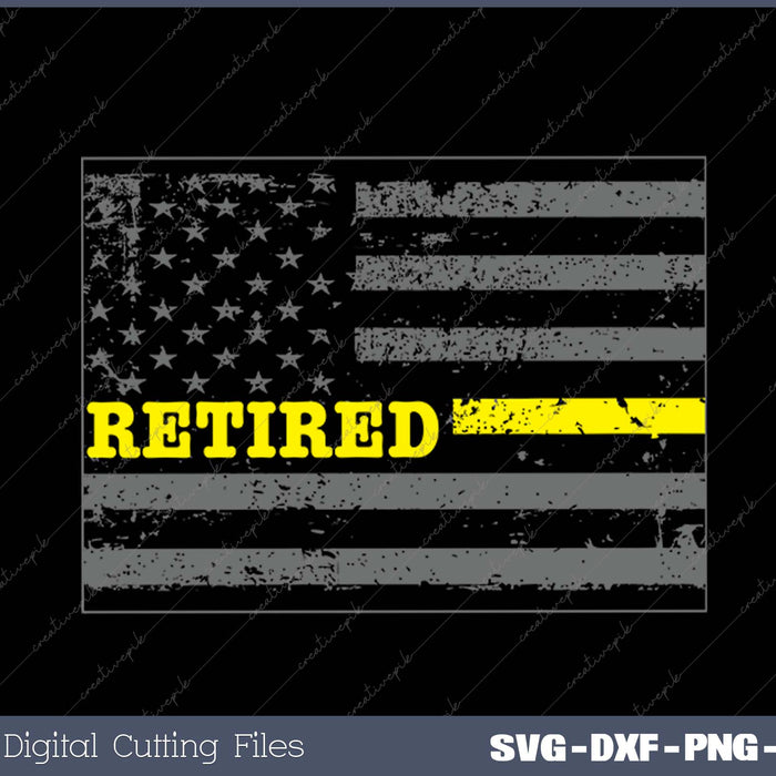 Retired Police Dispatcher Thin Gold Line Dispatch SVG PNG Cutting Printable Files