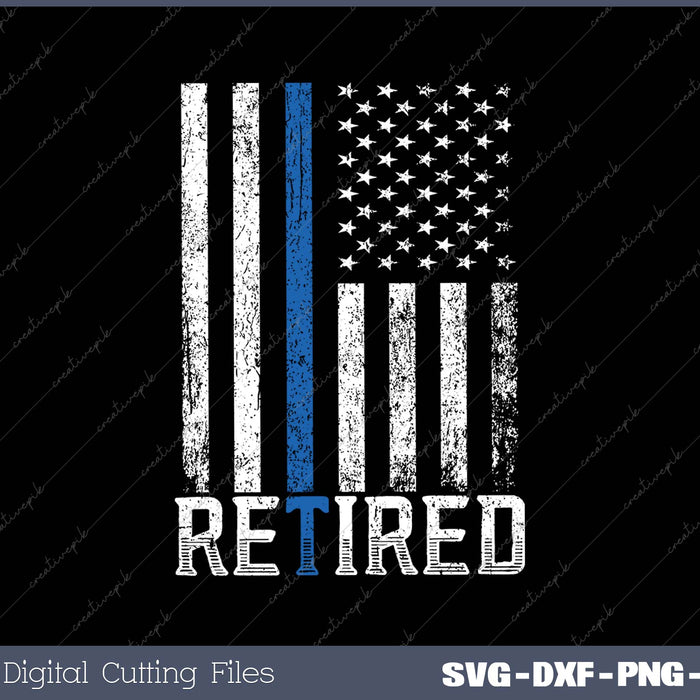 Retired Police Officer Thin Blue Line Flag Retirement