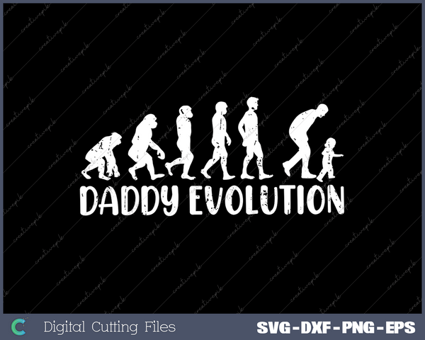 Retreez Funny New Daddy Evolution of Dad Fathers Day Graphic Printed