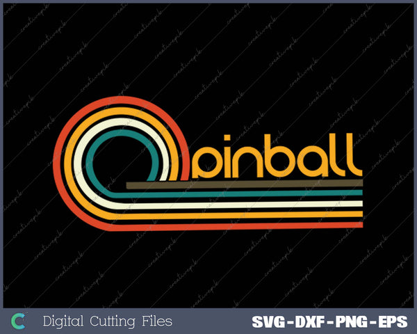 Retro 70s Pinball Old School Arcade SVG PNG Cutting Printable Files