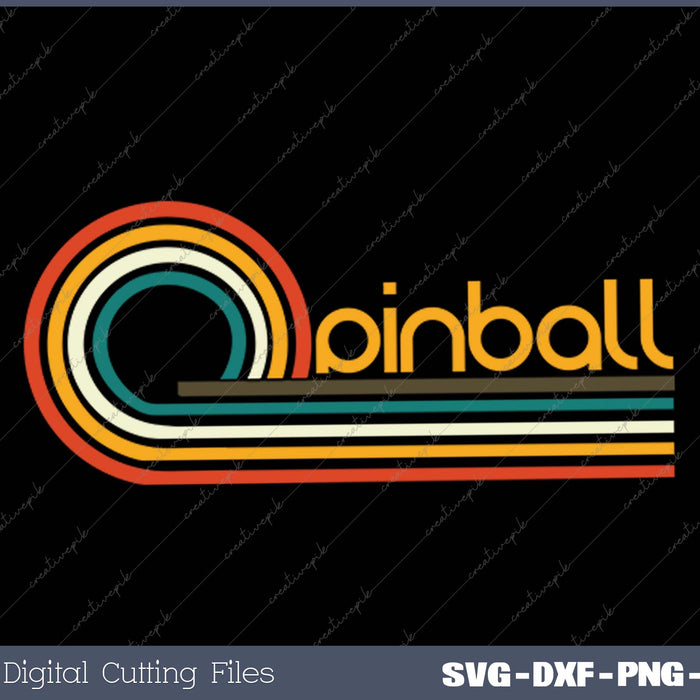 Retro 70s Pinball Old School Arcade SVG PNG Cutting Printable Files