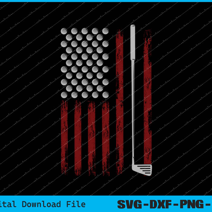 Retro American Flag Golf Golfer Funny Golf Club Golfing SVG PNG Files