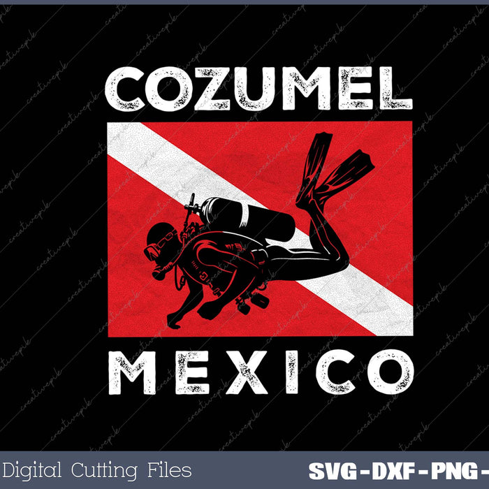 Retro Cozumel Mexico Scuba Dive Vintage Dive Flag Diving 