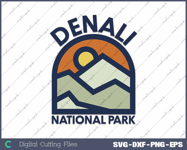 Retro Denali National Park Family Vacation SVG PNG Cutting Printable Files