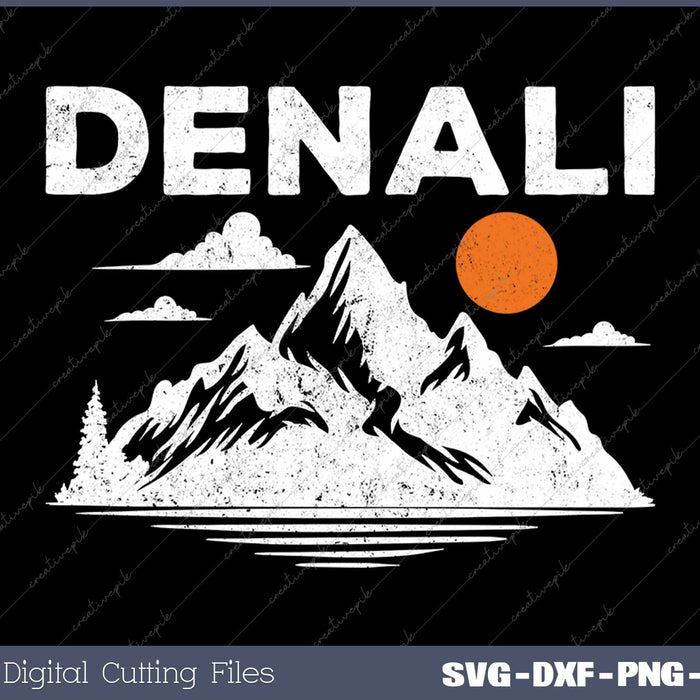 Retro Denali National Park Mountains Vintage Alaska Souvenir SVG PNG Cutting Printable Files