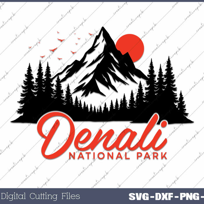 Retro Denali National Park US Vintage Denali SVG PNG Cutting Printable Files