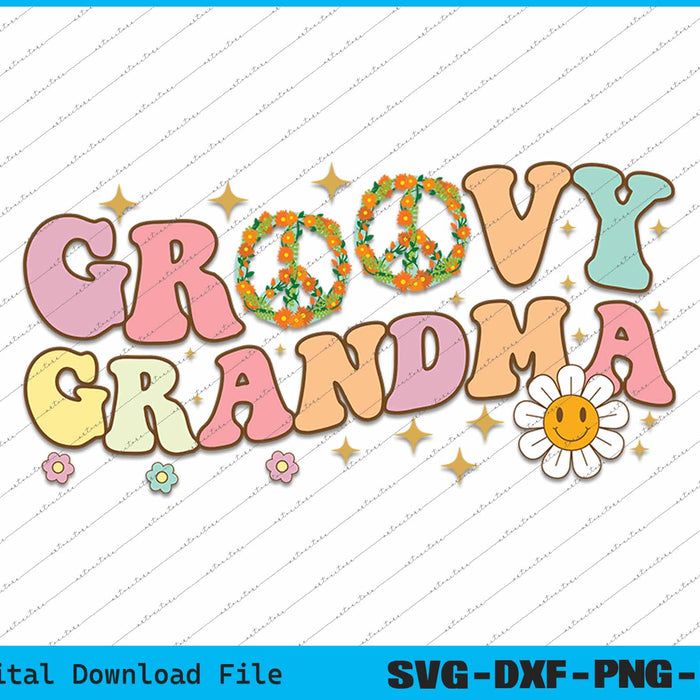 Retro Birthday it's My Birthday Family Groovy Grandma SVG PNG Files