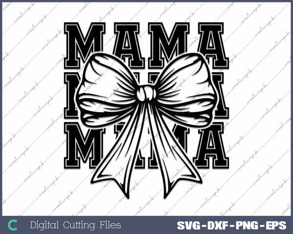 Retro Mama Coquette Bow Mother's day SVG PNG Cutting Printable Files