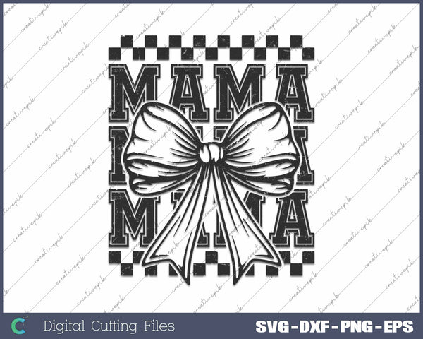 Retro Mama Coquette Bow Mother's day SVG PNG Cutting Printable Files