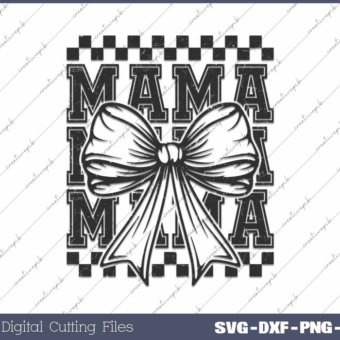 Retro Mama Coquette Bow Mother's day SVG PNG Cutting Printable Files