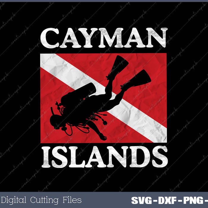 Retro Scuba Diver Grand Cayman Islands Scuba Diving