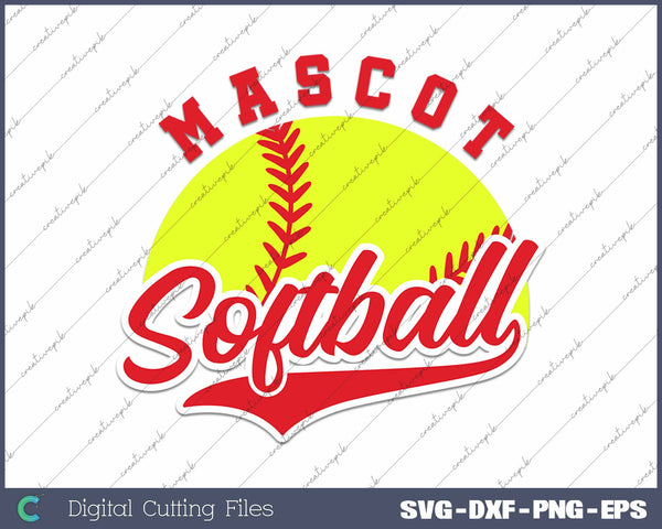 Retro Softball Custom Mascot SVG PNG Cutting Printable Files