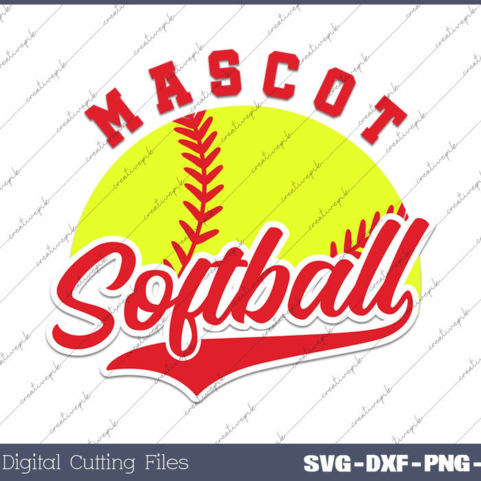 Retro Softball Custom Mascot SVG PNG Cutting Printable Files