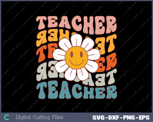 Retro Teacher Daisy Colorful Elementary School Teacher