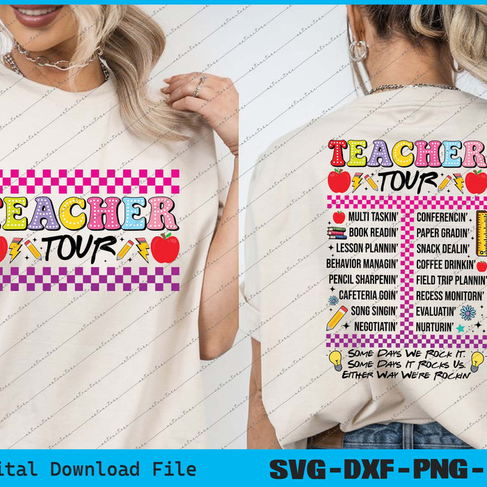 Retro Teacher Tour, Teacher Tour Some Days We Rock It Back To School SVG Bundle Files