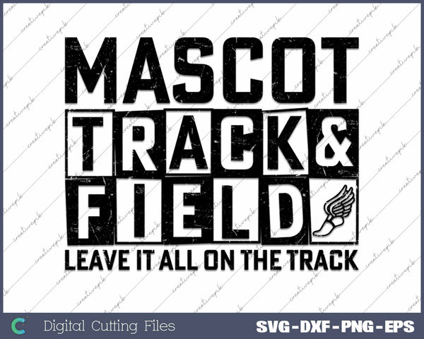 Retro Track And Field Mascot Leave SVG PNG Printable Files