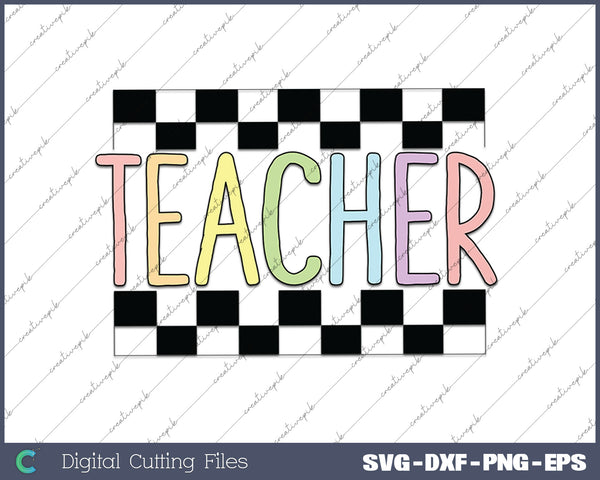 Retro Trendy Teacher Sublimation Teacher SVG PNG Cutting Printable Files