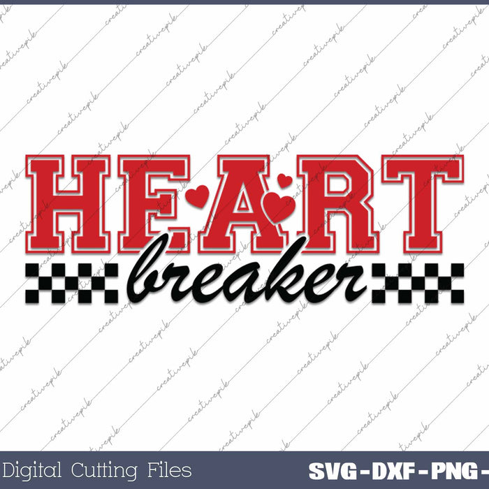 Retro Valentines Heart Breaker SVG PNG Cutting Printable Files