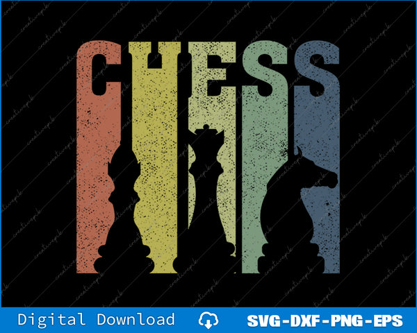 Retro Vintage Chess Birthday Gift Chess Player Kids Boy Girl SVG File