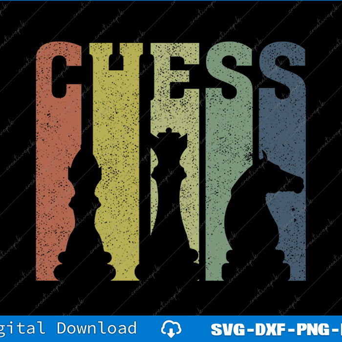 Retro Vintage Chess Birthday Gift Chess Player Kids Boy Girl SVG File