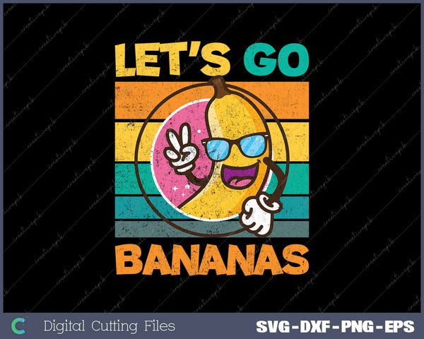 Retro Vintage Funny Banana Meme Let Go Banana Peace Bananas 