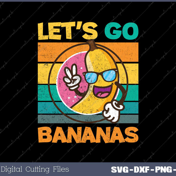 Retro Vintage Funny Banana Meme Let Go Banana Peace Bananas 