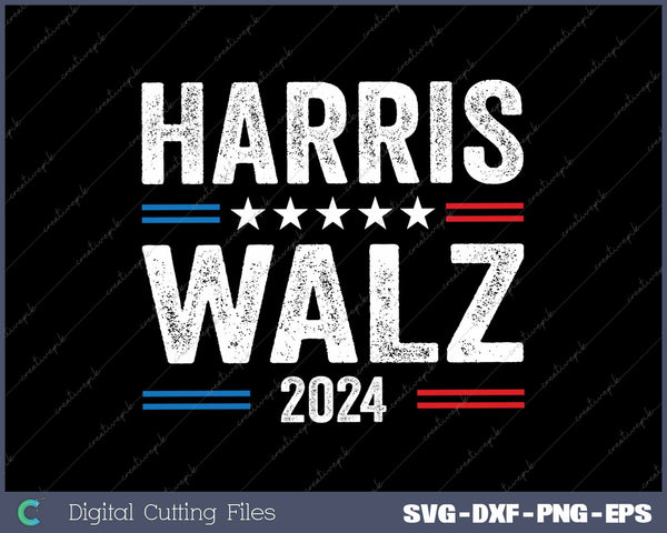 Retro Vintage Harris Walz Waltz 2024 Kamala Harris 2024 SVG PNG Printable Files