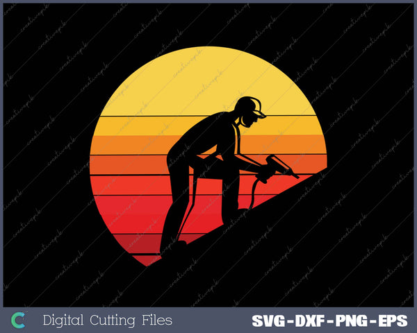 Retro Vintage Roofer Roofing Pride Men Women SVG PNG Cutting Printable Files