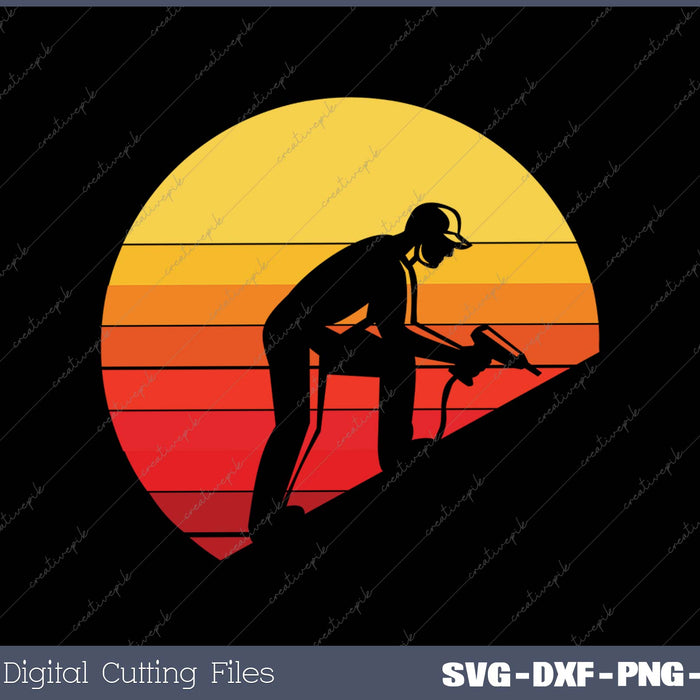 Retro Vintage Roofer Roofing Pride Men Women SVG PNG Cutting Printable Files