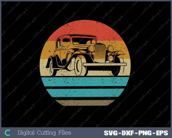 Retro Vintage Sunset 4x4 Car Off Road SVG PNG Cutting Printable Filesv