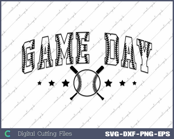 Retro Vintage Varsity Game Day Baseball SVG PNG Cutting Printable Files