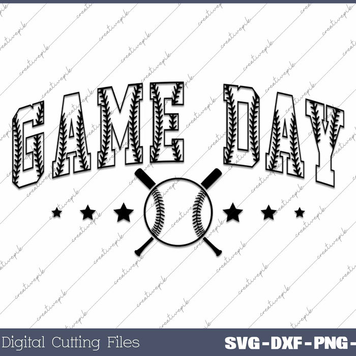 Retro Vintage Varsity Game Day Baseball SVG PNG Cutting Printable Files