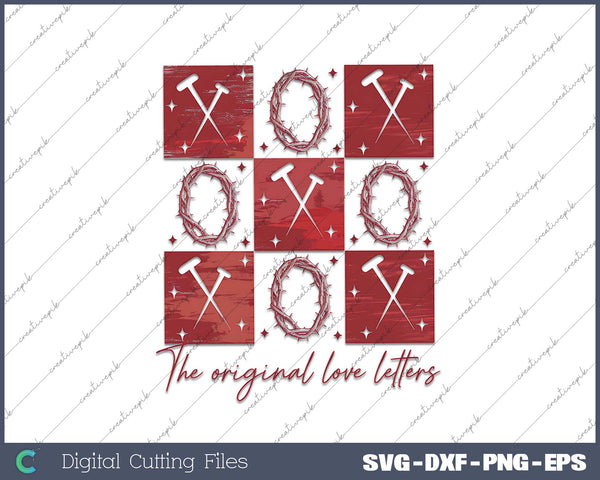 Retro checked Valentine XOXO the original love letters Valentine day SVG PNG Cutting Printable Files