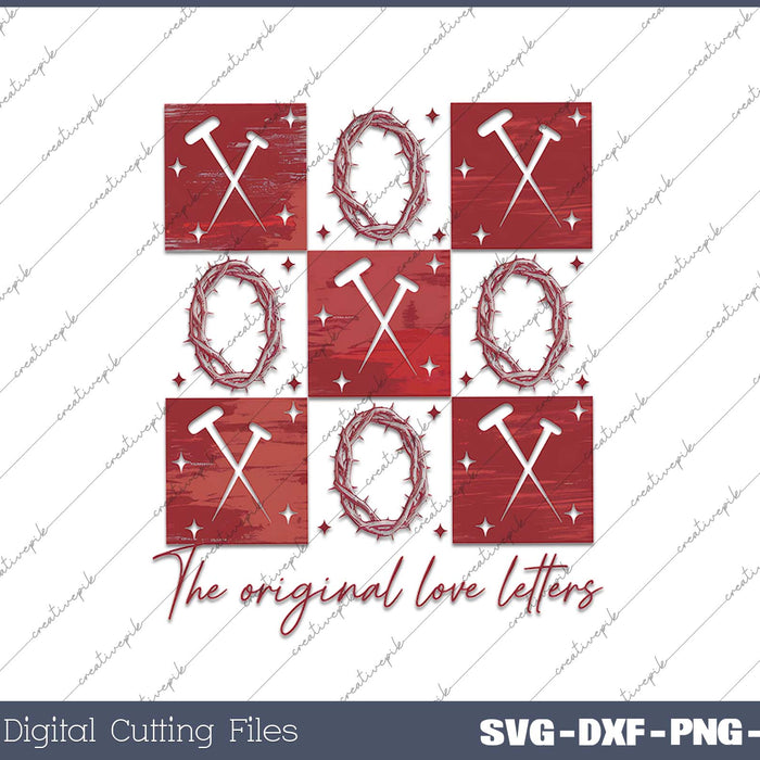 Retro checked Valentine XOXO the original love letters Valentine day SVG PNG Cutting Printable Files