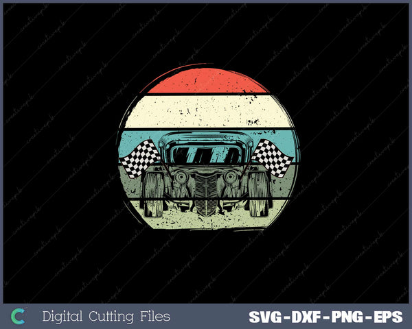 Retro vintage Formula Racing Lovers Silhouette Race Car SVG Cut files