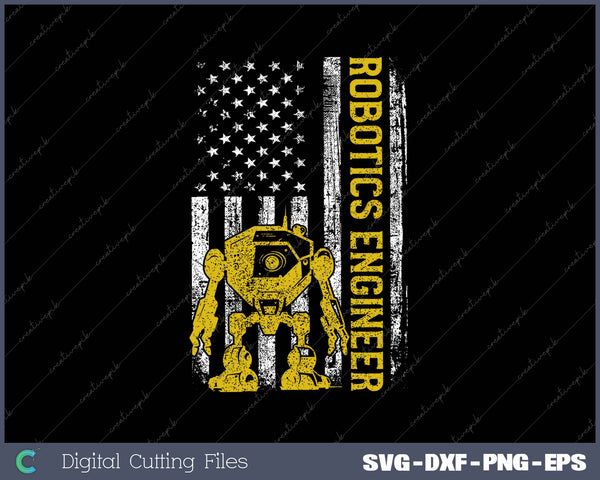 Robotics Engineer American Engineering Flag USA Tools