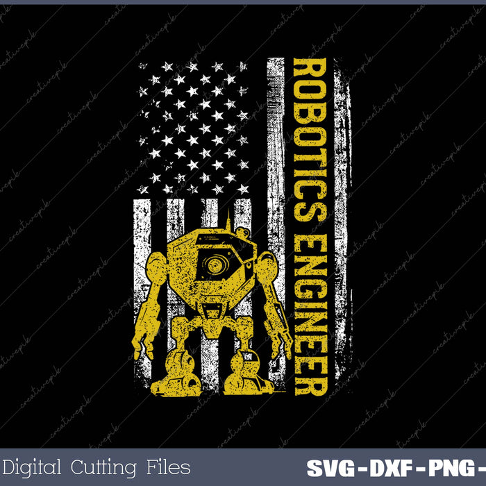 Robotics Engineer American Engineering Flag USA Tools