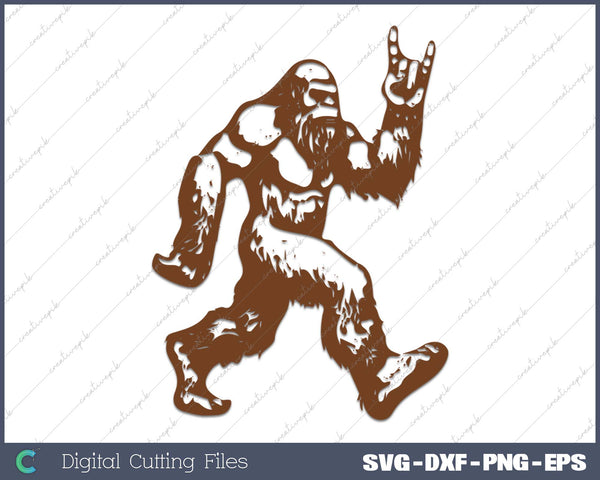 Rock On Bigfoot Sasquatch Loves Rock And Roll Sunglasses On