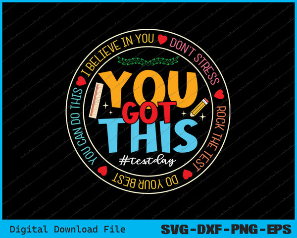 Rock The Test Don't Stress Just Do Your Best Test Day Rock The Test Teacher Svg Png Files